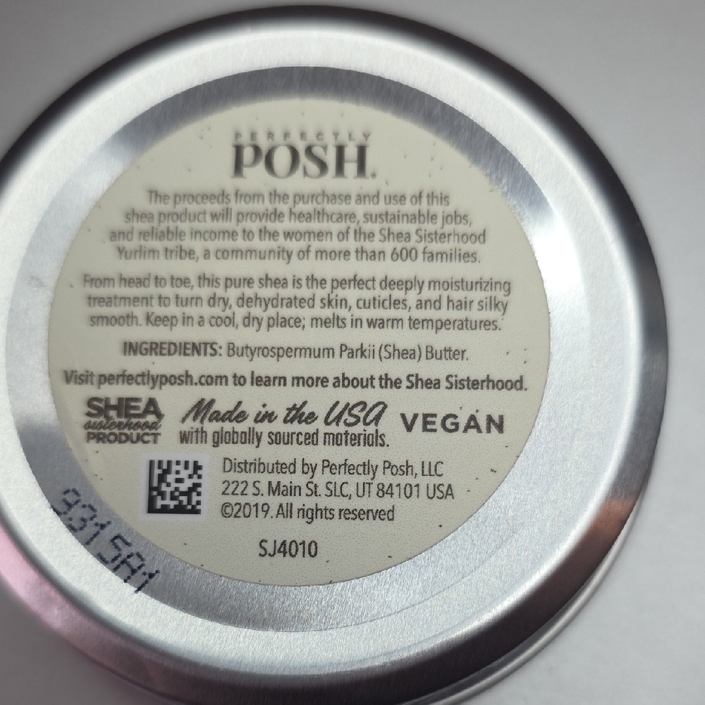 Perfectly Posh Raw Shea Butter - Silver and Cream - Picture 2 of 2